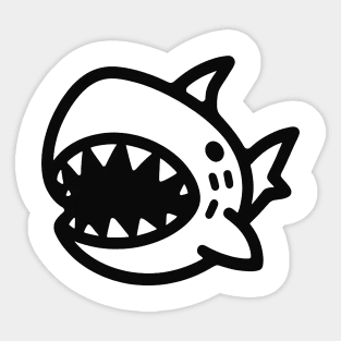 Stick Figure of a Shark in Black Ink Sticker